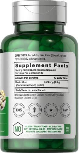 Horbäach Mastic Gum | 1500mg | 100 Capsules | Non-GMO & Gluten Free Supplement - görsel 4
