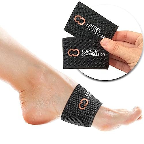Copper Compression Arch Support - 4 Plantar Fasciitis Braces/Sleeves. Foot Care, Heel Spurs, Feet Pain Relief, Flat & Fallen Arches, High Arch - görsel 12