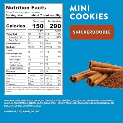 HighKey Low Carb Snickerdoodle Cookie - Keto Snacks Diabetic Desserts Diet Friendly Food Gluten Free Zero Carbs Treat Cinnamon Sweets Healthy Snack Foods Almond Flour Sugar Free Cookies 3Pack