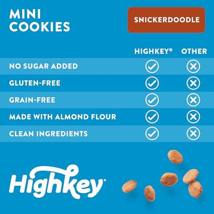 HighKey Low Carb Snickerdoodle Cookie - Keto Snacks Diabetic Desserts Diet Friendly Food Gluten Free Zero Carbs Treat Cinnamon Sweets Healthy Snack Foods Almond Flour Sugar Free Cookies 3Pack