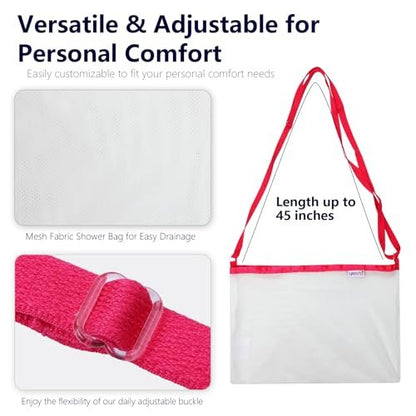 Yesito Mastectomy Drainage Pouch and Shower Support Adjustable Comfort (Pink)