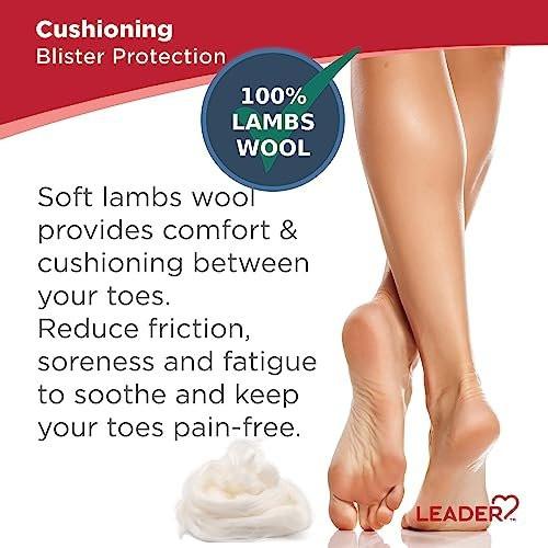 LEADER 100% Lambs Wool Padding, Provides Cushioning Comfort and Pain Relief Between Toes, 3/8 oz, 3 Pack - görsel 7
