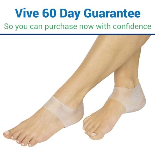 ViveSole Silicone Heel Protectors (2 Pairs) - Gel Guard for Women and Men Moisturizing Relief Blister, Cracked Foot, Plantar Fasciitis, Spurs Soft Cushion Support Protective Insert Sleeve - görsel 12