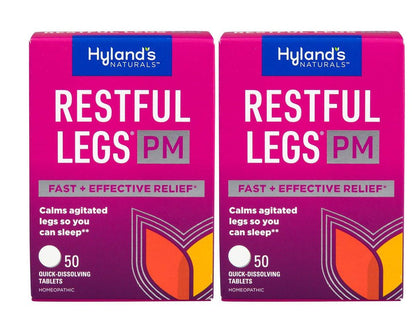 Hyland's Restful Legs PM, Nighttime Formula, Calms Agitated Legs so You Can Sleep, 50 Quick Dissolving Tablets (Pack of 2)
