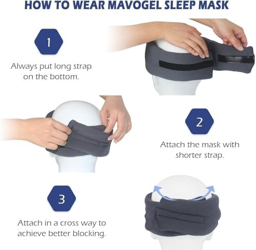 Mavogel Full Coverage Sleep Mask for Sleeping, Light Blocking Eye Mask with Adjustable Closure, Ultra Soft Breathable Modal Eye Cover for Women Men, Pressure-Free for Travel, Nap & Shift Work - görsel 10