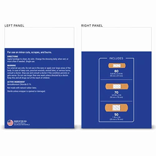 Care Science Fabric Adhesive Bandages, 100 ct Assorted Sizes | Flexible + Breathable Protection Helps Prevent Infection for First Aid and Wound Care - görsel 13