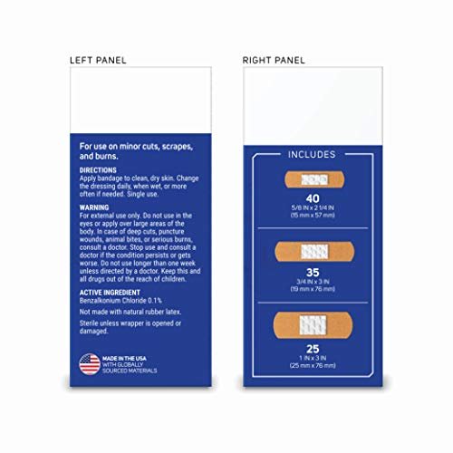 Care Science Fabric Adhesive Bandages, 100 ct Assorted Sizes | Flexible + Breathable Protection Helps Prevent Infection for First Aid and Wound Care - görsel 16
