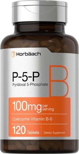 Horbäach P5P Activated Vitamin B6 100mg | 120 Tablets | Vegetarian Supplement, Non-GMO, Gluten Free | Pyridoxal 5 Phosphate | Coenzyme B6