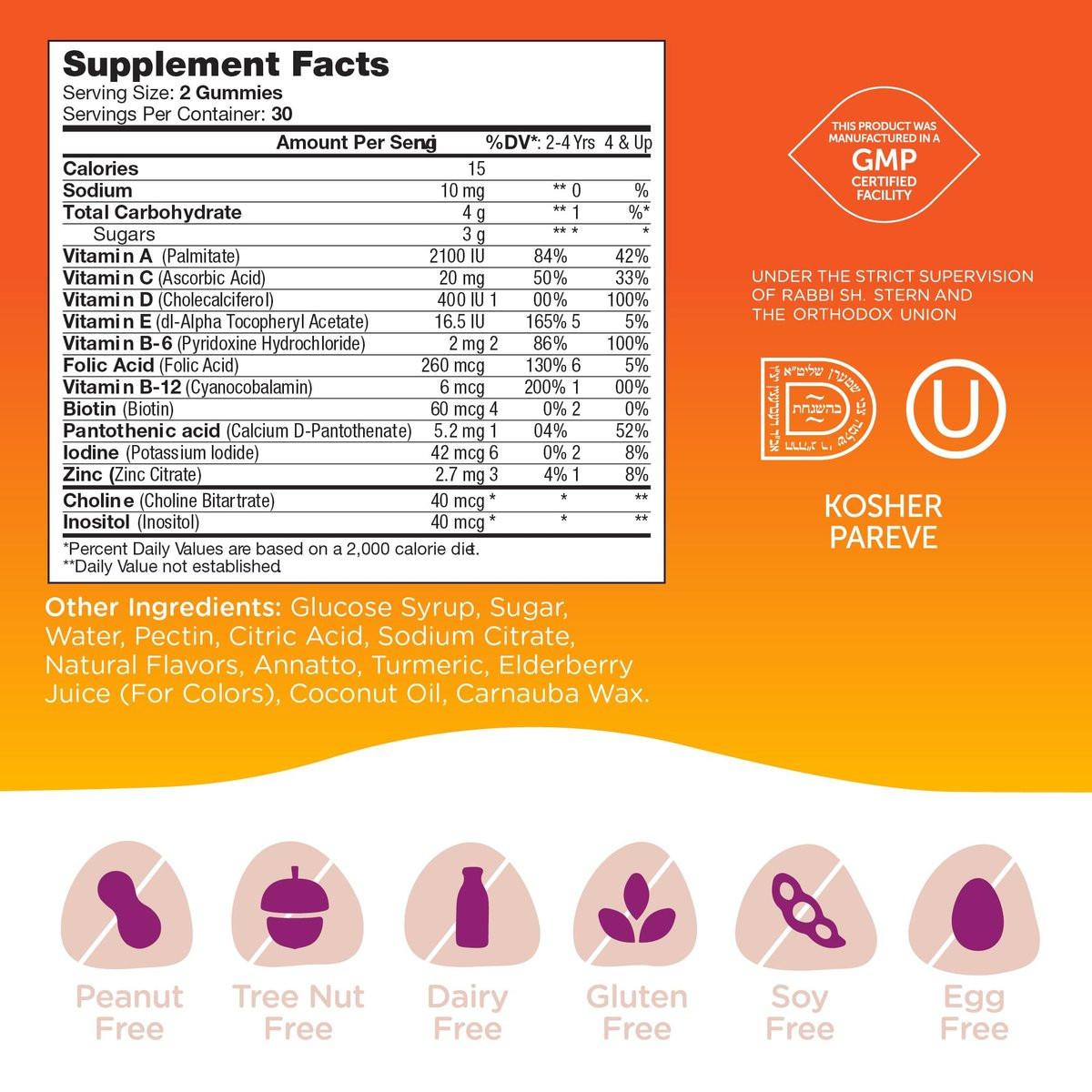 Zahler - Chapter One Kids Multivitamin Gummy with 13 Vitamins & Nutrients (60 Flavored Gummies) - Certified Kosher Kids Vitamins Including Vitamin C, D3, Zinc & More - Delicious Multivitamin Gummies - görsel 9