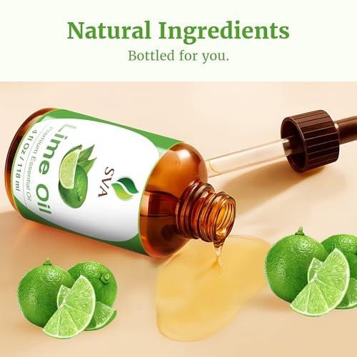 SVA Lime Essential Oil – 4 Fl Oz – 100% Natural Lime Oil - for Diffuser, Hair Care, Face, Skin Care, Aromatherapy, Scalp and Body Massage, Soap and Candle Making - with Dropper - görsel 14