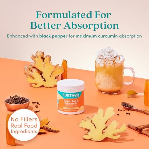 Further Food Superfood Turmeric Root Powder - Maximum Absorption, Natural Immune Booster, Golden Milk Blend, Sugar Free, Keto, Vegan, Non-GMO, 2.12 Oz - görsel 12