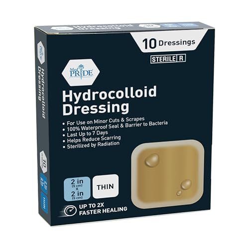 MED PRIDE Hydrocolloid Dressing 2in x 2in – Moist Wound Healing: The hydrocolloid gel absorbs exudate and forms a – Image 2