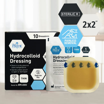 MED PRIDE Hydrocolloid Dressing 2in x 2in – Protective Barrier: The dressing is waterproof and bacteria-proof, – Image 3