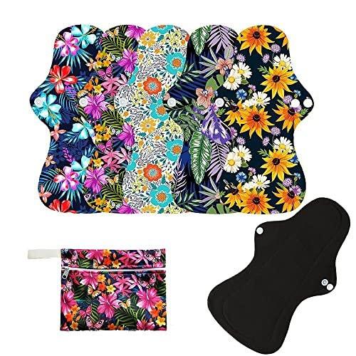 6pcs Reusable Incontinence Pads Reusable Waterproof Reusable Menstrual Pad Sets Including 5Pcs Heavy Flow Menstrual Pads Mama Cloth Sanitary Napkins + 1Pc Mini Wet Bag - görsel 13