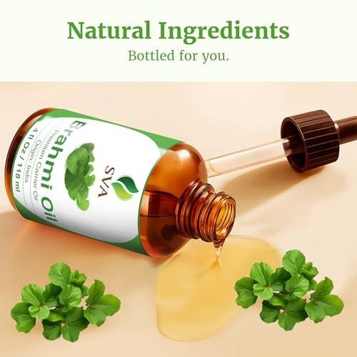 SVA Brahmi Oil - 4 Fl Oz – 100% Natural Cold Pressed Brahmi Oil - for Face, Skin Care, Hair Care, Scalp Massage & Body Massage – Carrier Oil with Dropper - görsel 14