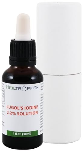 2.2% Lugol's Iodine Solution 1 Fl Oz - 30 ml | Pharmaceutical Grade | Third-Party Tested | Heiltropfen®