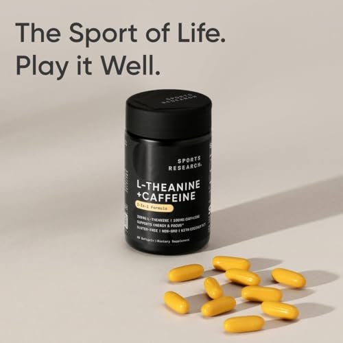 Sports Research L-Theanine Supplement with Caffeine & Coconut MCT Oil - Focused Energy, Alertness & Relaxation Without Drowsiness - 200mg L Theanine, 100mg Organic Caffeine - 60 Liquid Softgels - görsel 7