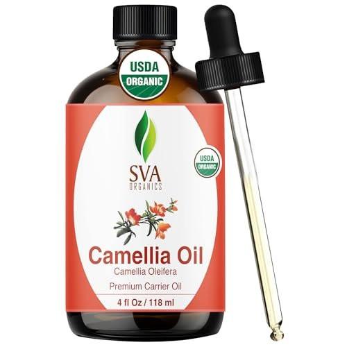 SVA Camellia Seed Oil Organic - 4 Fl Oz – 100% Natural Cold Pressed Organic Camellia Oil - for Face, Skin Care, Hair Care, Scalp Massage & Body Massage – Carrier Oil with Dropper - görsel 15
