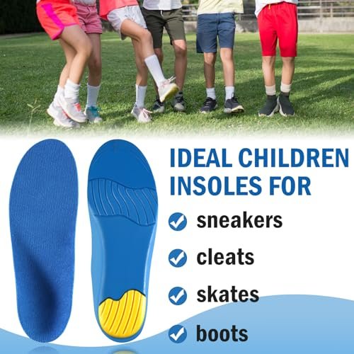 Ailaka Kids Orthotic Cushioning Arch Support Shoe Insoles, Children Pu Foam Inserts for Flat feet, Plantar Fasciitis, Feet Heel Pain Relief Blue - görsel 5