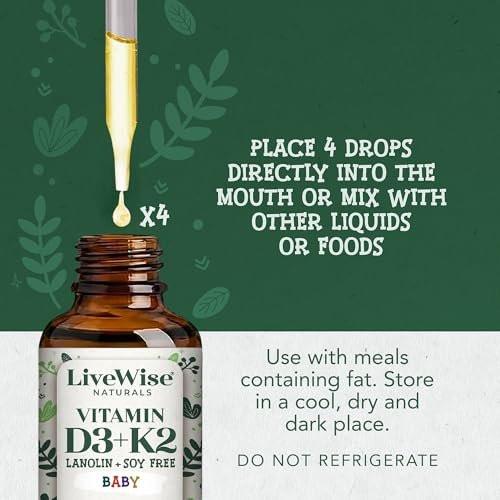 Live Wise Naturals Organic Vitamin D3 K2 – Micro-Dose Dropper: The specially designed dropper ensures accurate – Image 3