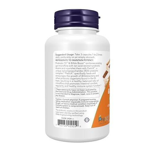 NOW Foods Supplements, Probiotic-10™ & Bifido Boost™ with 10 Strains, 25 Billion CFU Per Serving, plus PreticX™ XOS Prebiotic, 90 Veg Capsules - görsel 5