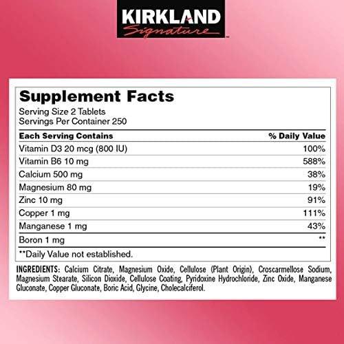 Kirkland Signature Calcium Citrate Magnesium and Zinc, 500 Tablets - görsel 2