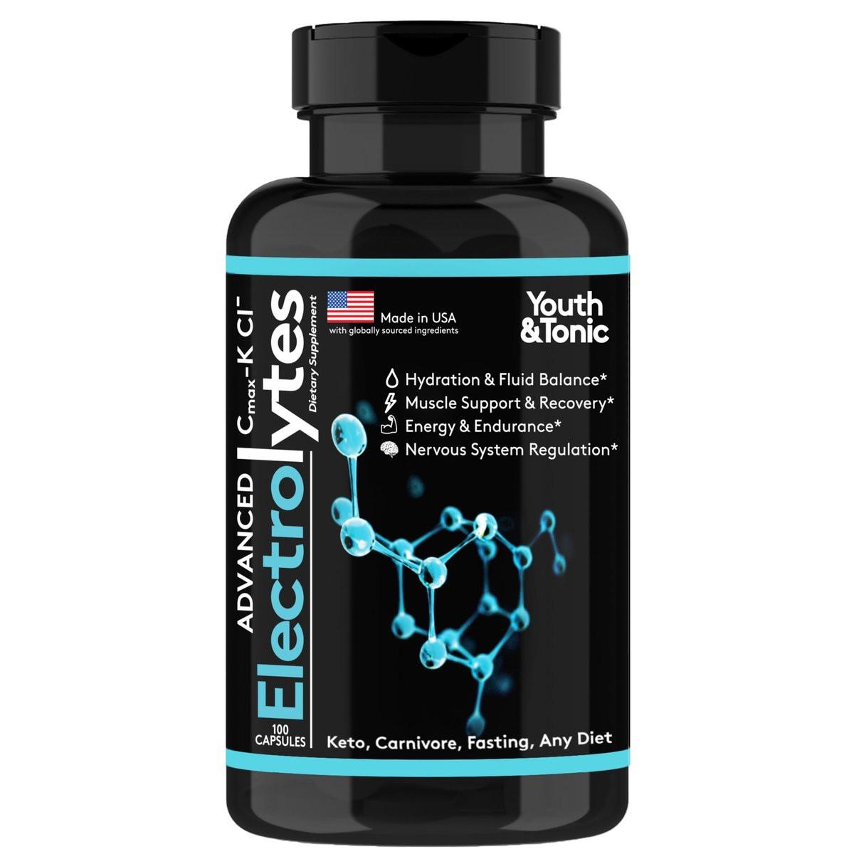 Complete Electrolyte Supplement Pills High Absorption | Cmax Potassium Chloride Magnesium Sodium Calcium Zinc | Boost Endurance Muscle Recovery Mental Focus | Salt Electrolytes Tablets | Keto Friendly - görsel 1