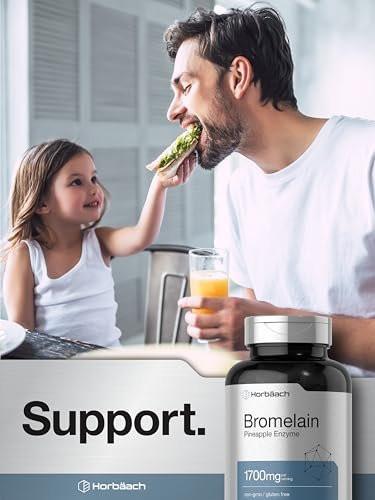 Horbäach Bromelain 1700 mg | 120 Capsules | Supports Digestive Health | Pineapple Enzyme Supplement | Non-GMO, Gluten Free - görsel 6