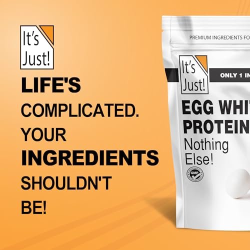 It's Just! - Egg White Protein Powder, Made in USA from Cage-Free Eggs, Dried Egg Whites (Unflavored, 8oz) - görsel 2