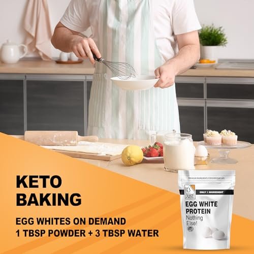 It's Just! - Egg White Protein Powder, Made in USA from Cage-Free Eggs, Dried Egg Whites (Unflavored, 8oz) - görsel 7