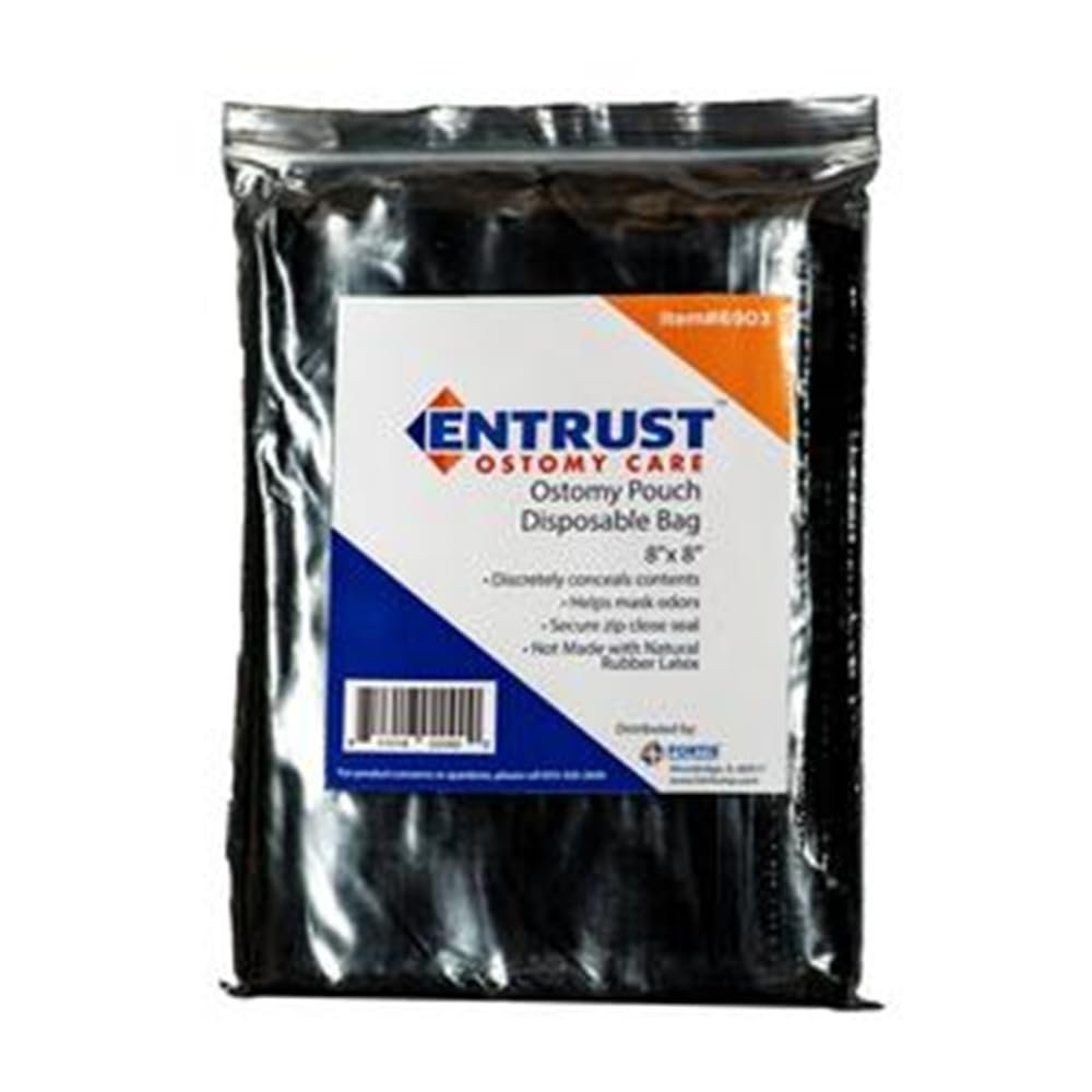 Fortis Entrust Ostomy Pouch Disposable Bag 8" x 8" (60 Bags per Pack) - görsel 1