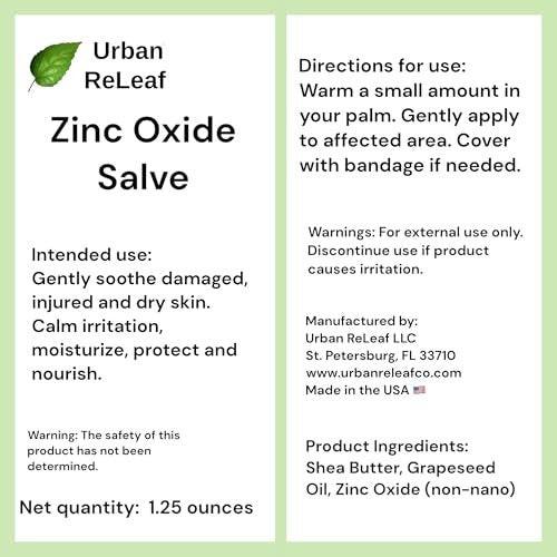 Urban ReLeaf Zinc Oxide Salve - Gently Soothe & Protect Damaged, Injured & Dry Skin | First Aid, Burns, Rashes, Scrapes | Deeply Hydrating Protection | 100% Natural | Calm Delicate Skin of All Ages - görsel 5
