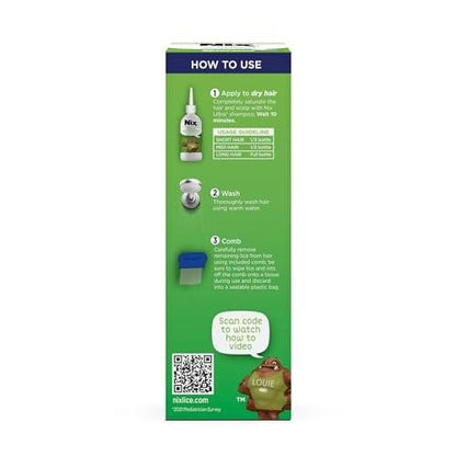 Nix Ultra Superlice Treatment, All-in-One Shampoo, 4 Fl Oz & Lice Removal Comb