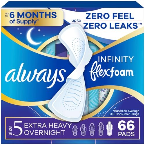 Always Infinity Feminine Pads for Women, – Extra Heavy Overnight Absorbency: Size 5 is specifically designed for – Image 2