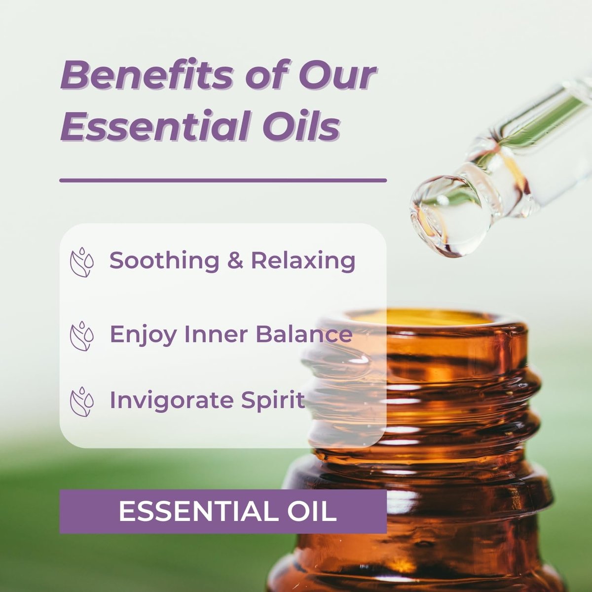 Benatu Essential Oils Set (Tea Tree Lavender Eucalyptus) for Home, Organic Relax Scent Aromatherapy Gift for Women and Men, Natural Fragrance for Skin Care, Body Topical Massage, Diffuser 3 Packs - görsel 2