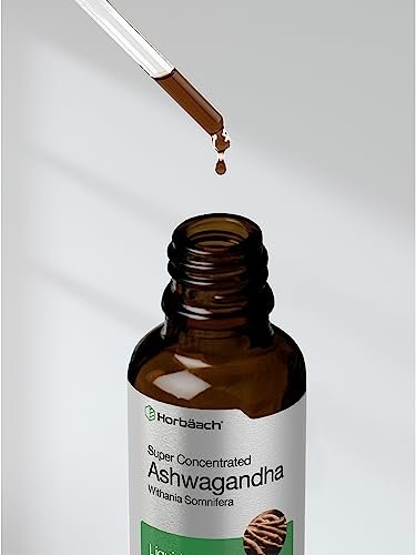 Horbäach Ashwagandha Liquid Drops | 2 Fl Oz | Tincture Root Extract | Alcohol Free Supplement for Women and Men | Withania Somnifera | Vegetarian, Non-GMO, Gluten Free - görsel 1