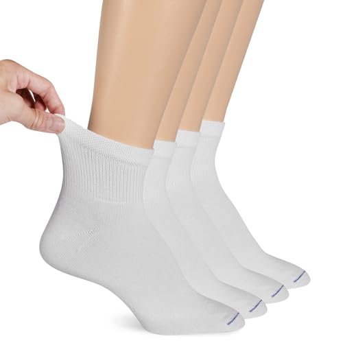 Dr. Scholl's Women's Diabetic and Circulatory Non Binding Ankle Socks (4 Pairs) - White, Shoe Size 8-12 - görsel 2