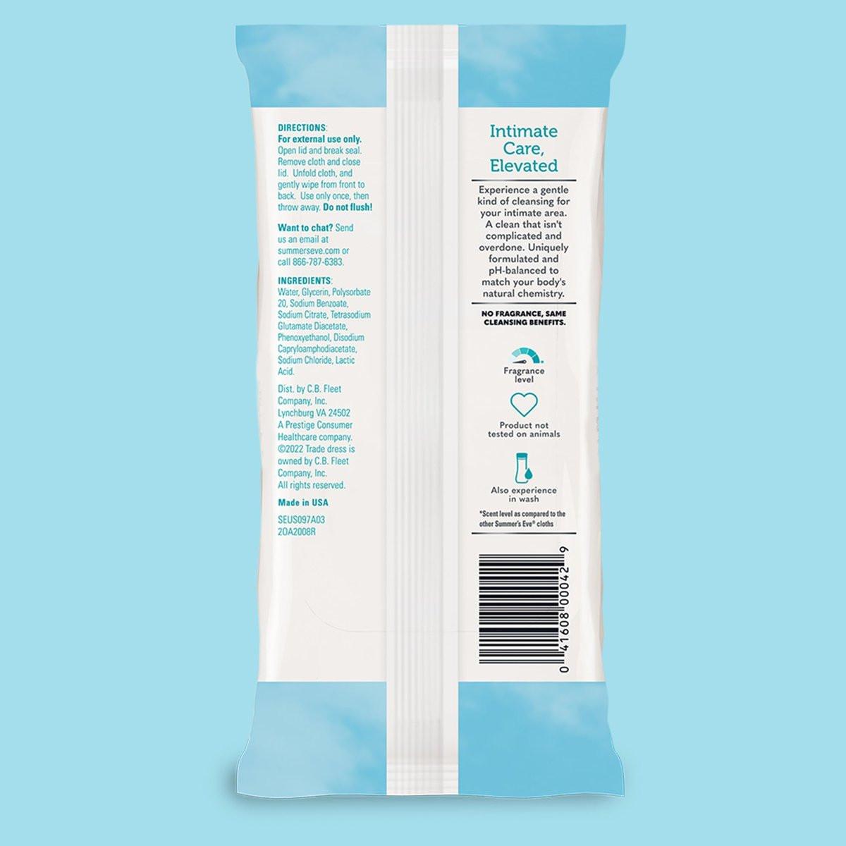 Summer's Eve Feminine Wipes, Fragrance Free, Vaginal Wipes with Gentle pH-Balanced Micellar Water Formula, Feminine Care to Help Remove Vaginal Odor, Gynecologist Tested, 32 Wipes, 4 Pack - görsel 3