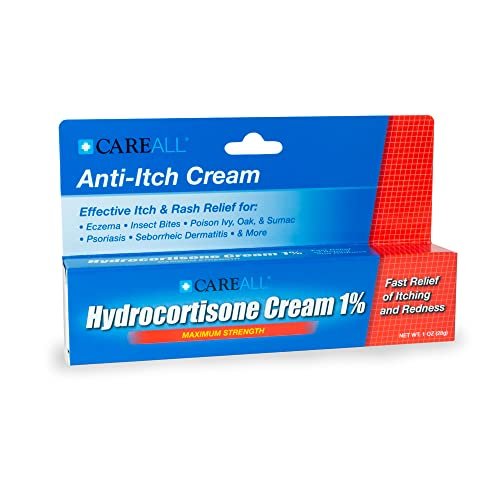 CareAll Hydrocortisone 1%, 1oz Tube, Maximum Strength Anti-Itch Cream - Relief from Itching and Redness from Bug Bites, Eczema, Psoriasis, Poison Ivy, Oak and Sumac (Pack of 1) - görsel 9