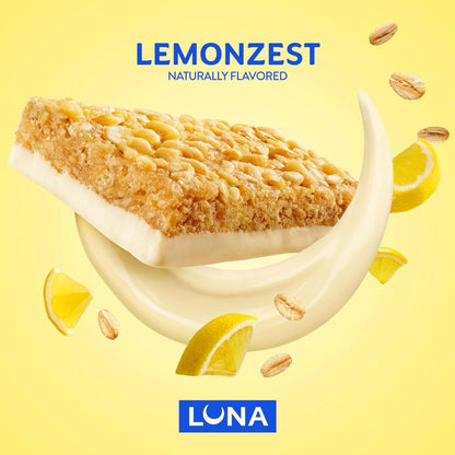 LUNA Bar LemonZest Flavor Gluten Free Snack Bars Non-GMO Protein Bars Made with Organic Oats Value Pack (12 Pack)