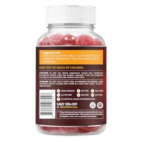 BeLive Apple Cider Vinegar Gummies - ACV Gummies Without Sugar I Detox & Cleanse Digestive Health I Alternative to Capsules, Vegan, Keto Friendly, Gluten Free | 60 Ct - görsel 3