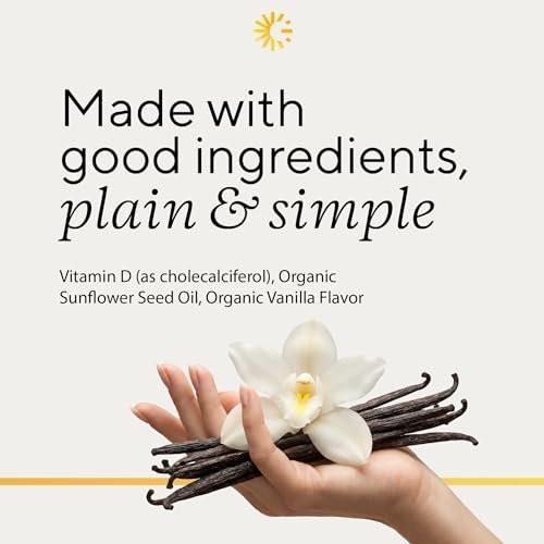 Genexa Infants Vitamin D Liquid Drops for Newborn, Baby & Toddler | Supports Growth & Bone Development | Delicious Organic Vanilla Flavor | Certified Organic, Gluten Free, & Non-GMO | 90 Servings - görsel 10
