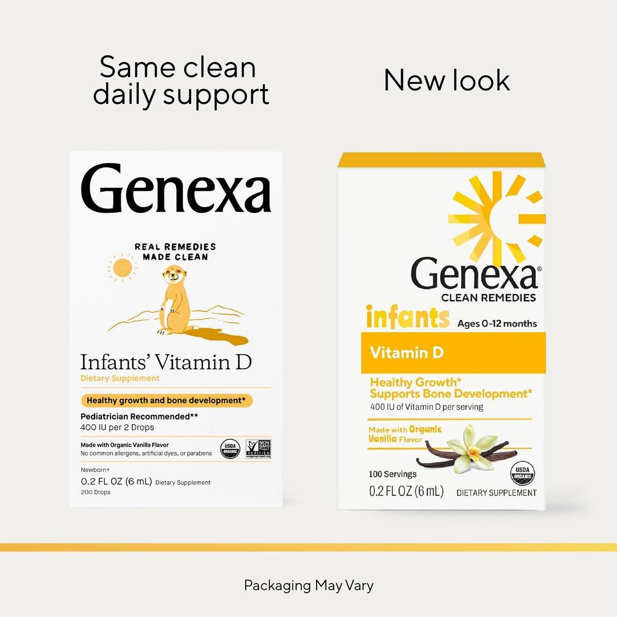Genexa Infants Vitamin D Liquid Drops for Newborn, Baby & Toddler | Supports Growth & Bone Development | Delicious Organic Vanilla Flavor | Certified Organic, Gluten Free, & Non-GMO | 90 Servings - görsel 15