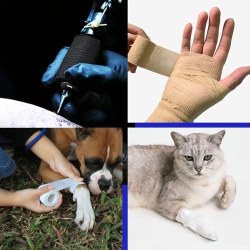 RISEN Cohesive Bandage 2” x 5 Yards, 6 Rolls, Self Adherent Wrap Medical Tape, Adhesive Flexible Breathable First Aid Gauze Ideal for Stretch Athletic - görsel 17