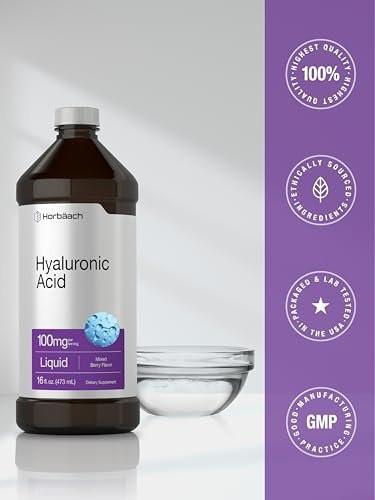 Horbäach Liquid Hyaluronic Acid Supplement | 100 mg | 16 oz | Mixed Berry Flavor | Non-GMO and Gluten Free Formula - görsel 14