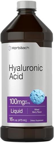 Horbäach Liquid Hyaluronic Acid Supplement | 100 mg | 16 oz | Mixed Berry Flavor | Non-GMO and Gluten Free Formula - görsel 2