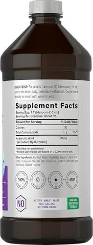 Horbäach Liquid Hyaluronic Acid Supplement | 100 mg | 16 oz | Mixed Berry Flavor | Non-GMO and Gluten Free Formula - görsel 4
