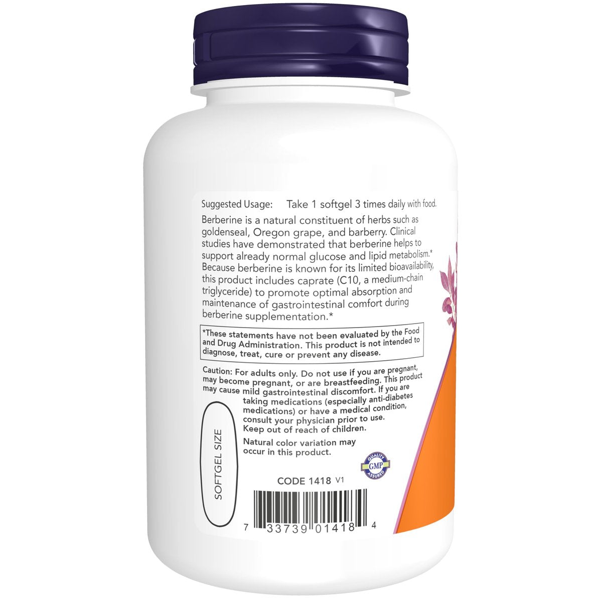 NOW Foods Supplements, Berberine Glucose Support, Combined with MCT Oil for Optimal Berberine Absorption, 90 Softgels - görsel 4