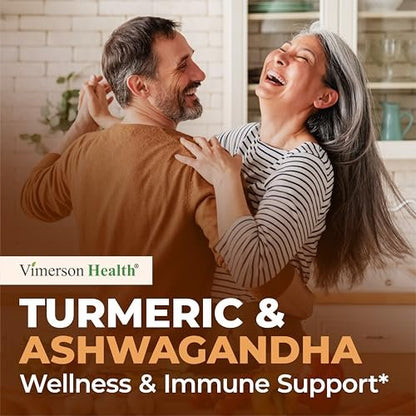 Ashwagandha Capsules for Energy, Mood and Joint Health – All-in-One Formula with Ashwagandha, Turmeric, Ginger Root & Black Pepper for Enhanced Absorption– Ashwagandha for Women & Men – 60 Count