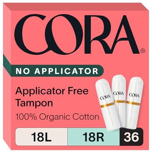 Cora Organic Cotton Non-Applicator Tampons Multipack (18 Light, 18 Regular Non-Applicator Tampons) - görsel 1